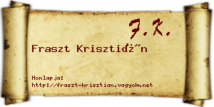 Fraszt Krisztián névjegykártya