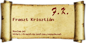 Fraszt Krisztián névjegykártya